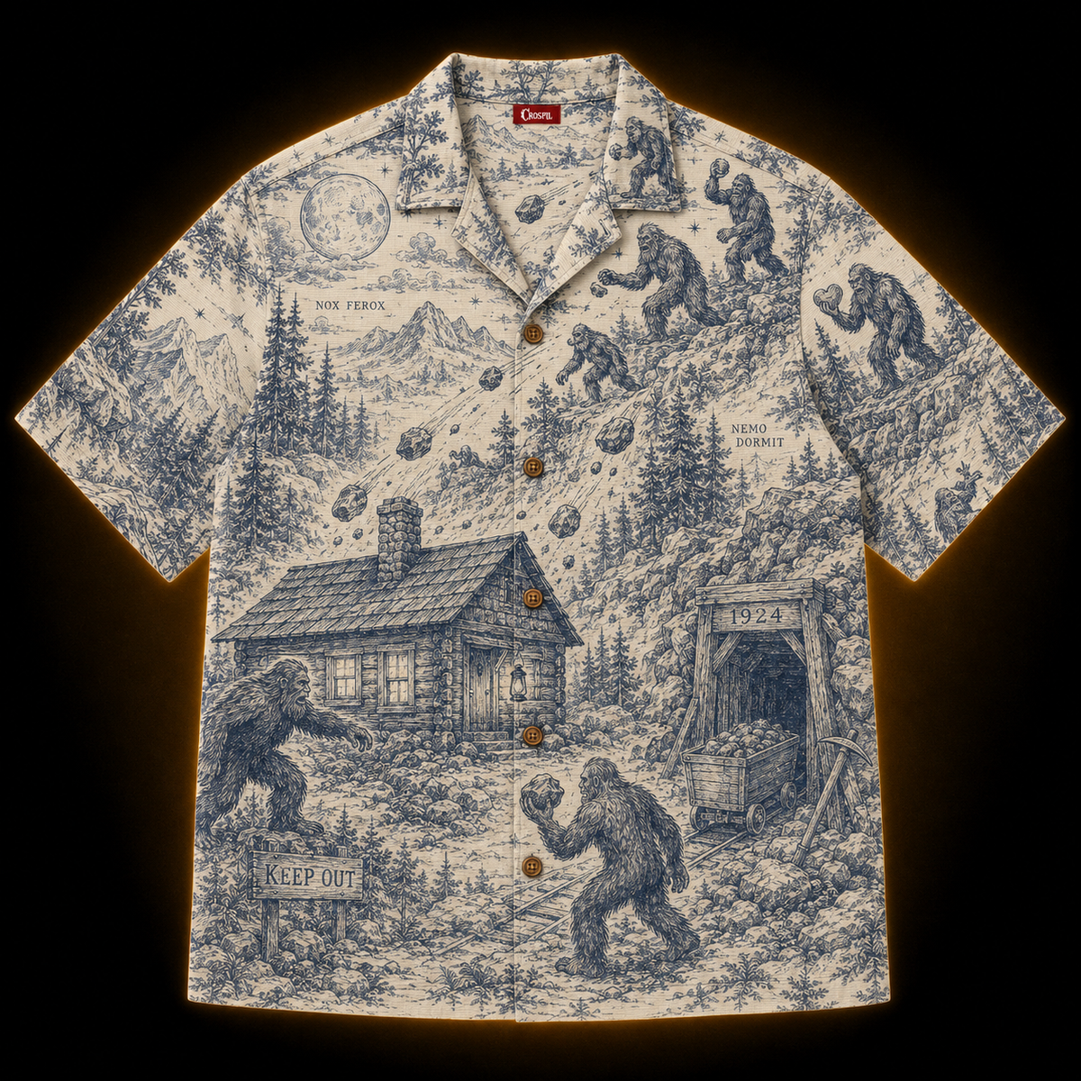 Crosfil The Siege 1924 Hawaiian Shirt — Bigfoot Toile Print
