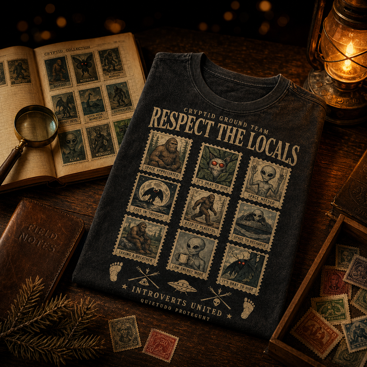 Respect The Locals — Cryptid Introverts United Washed T-Shirt