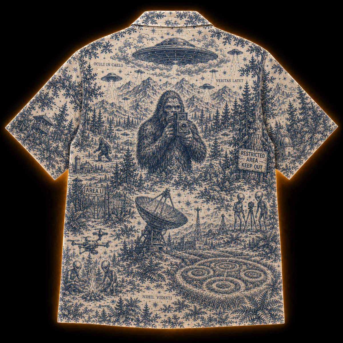 Veritas Latet — Paranormal Toile Hawaiian Shirt