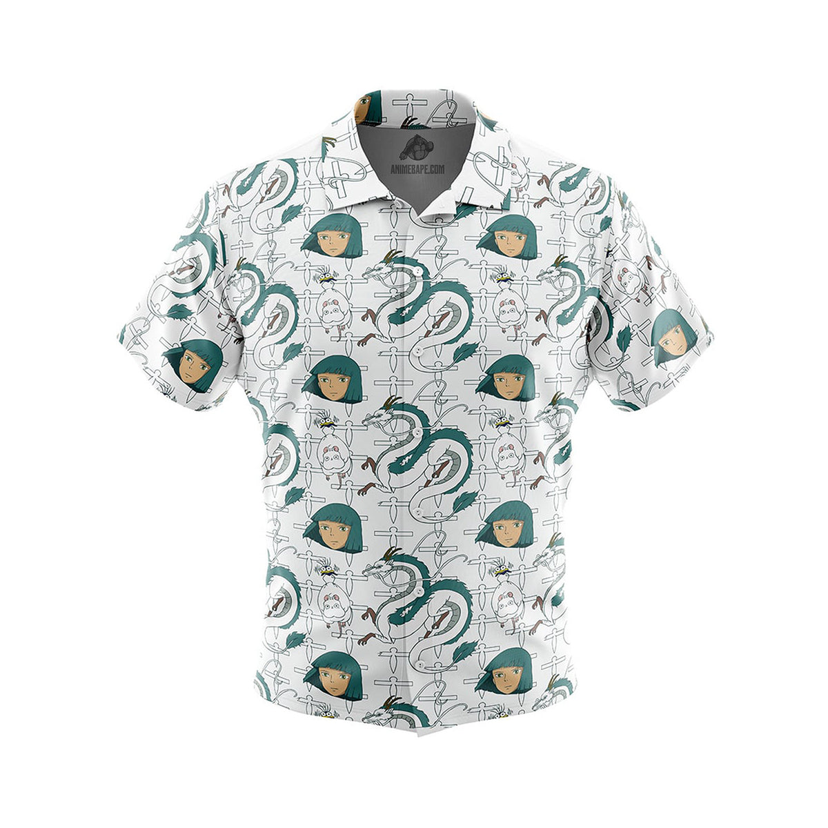 Haku Spirited Away Button Up Hawaiian Shirt