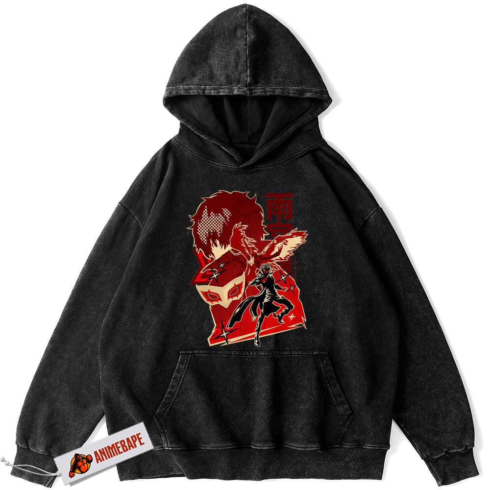 Joker Vintage Game Hoodie, Persona Inspired Unisex Pullover Hoodie