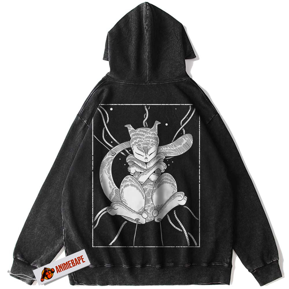 Mewtwo Pokemon Vintage Hoodie, Anime PKM Sweatshirt for Fans