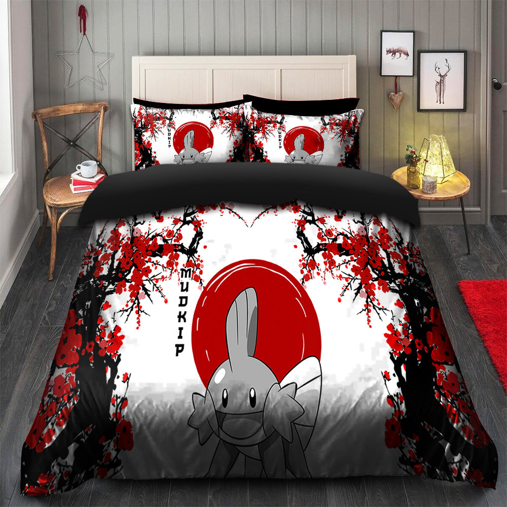 Mudkip Bedding Set Duvet Cover with 2 Pillowcases, Japan Style