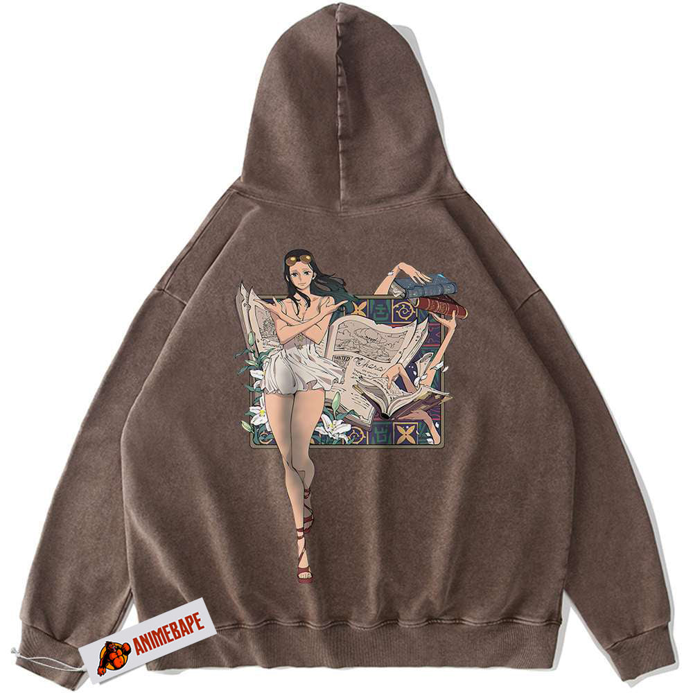 One Piece Vintage Nico Robin Hoodie, Anime Hoodie for Fans
