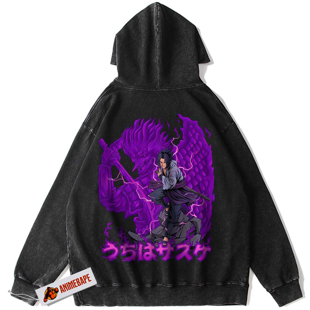 Sasuke Uchiha Naruto Anime Vintage Hoodie for Fans